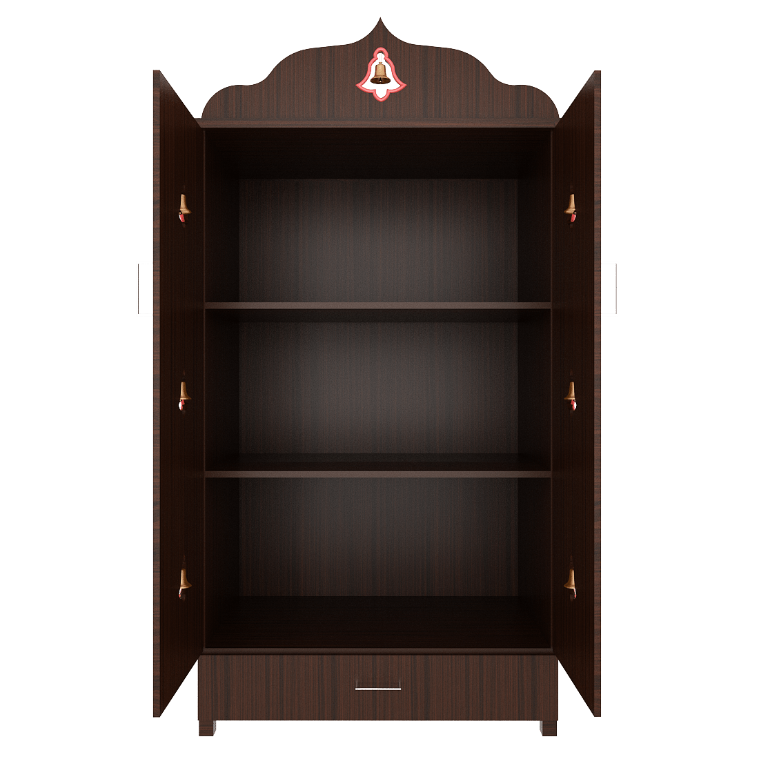 Pooja Stand (4 x 2 Feet, Dark Brown with Draw) - Sekar Lifestyle