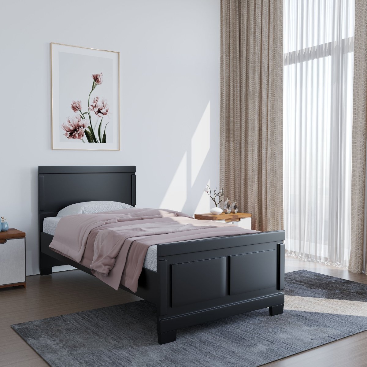 Solidwood Rectangle Series Bed - Sekar Lifestyle