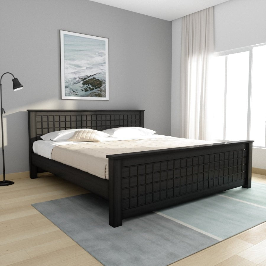 Teak Wood Block Series Bed - Sekar Lifestyle