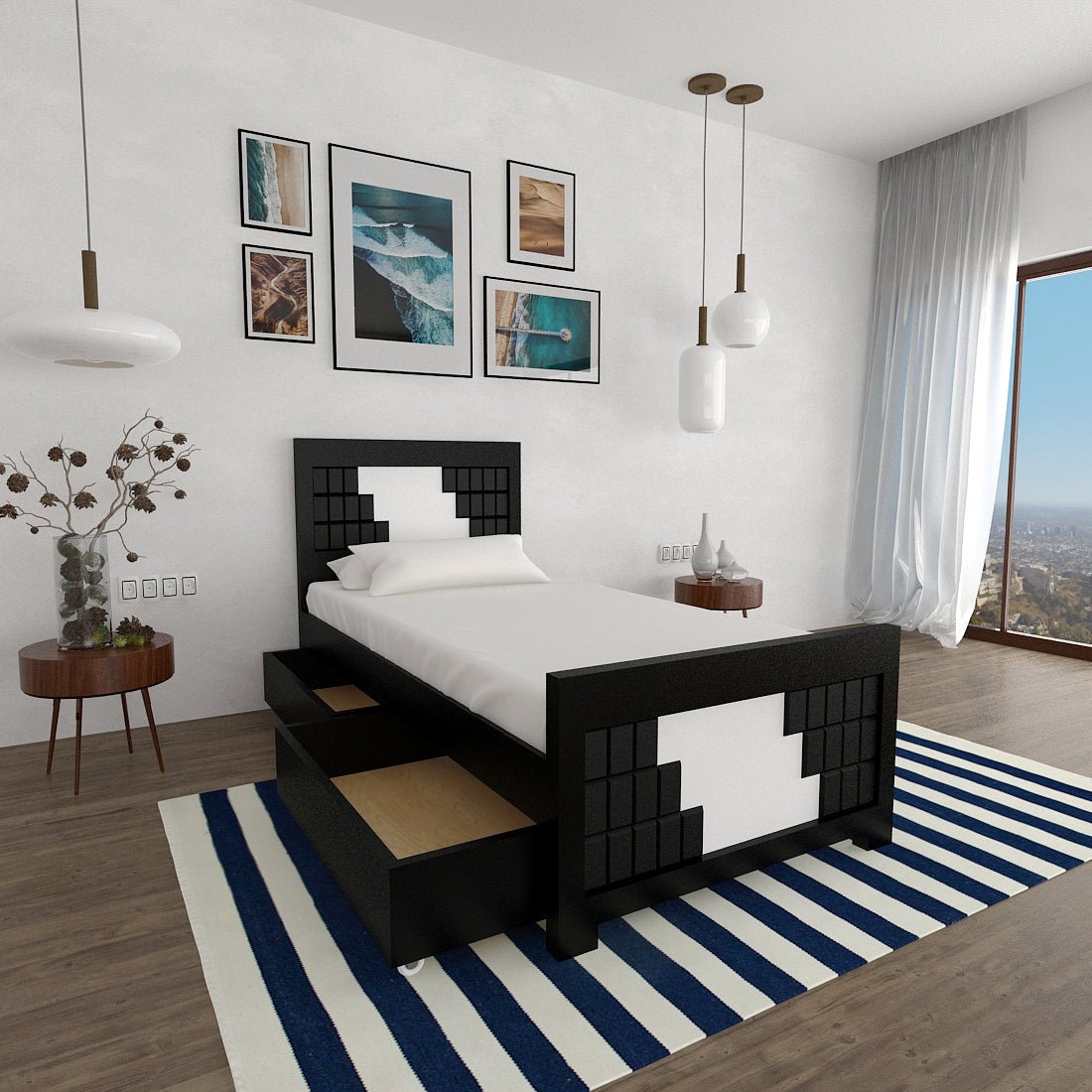 Teak Wood Square Series Bed - Sekar Lifestyle