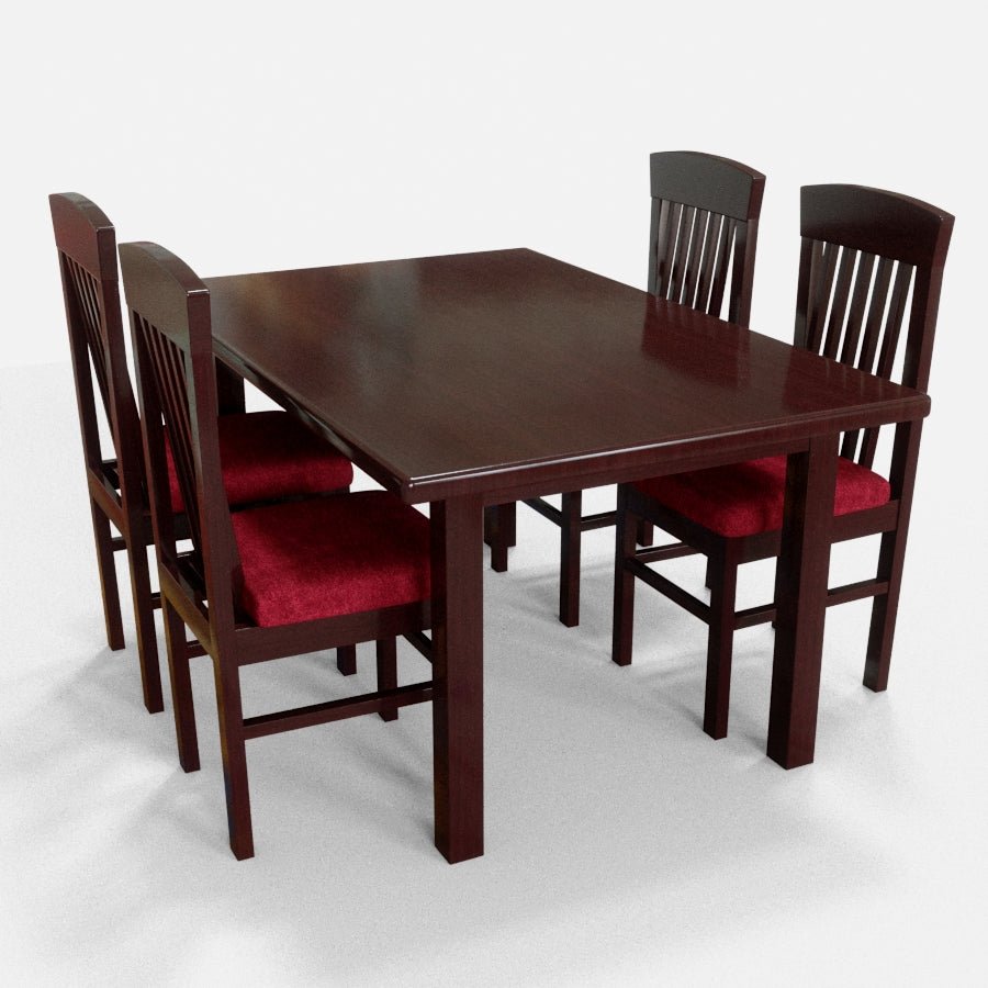 Teak Wood Standard Series Rectangle Dining Table Set - Sekar Lifestyle