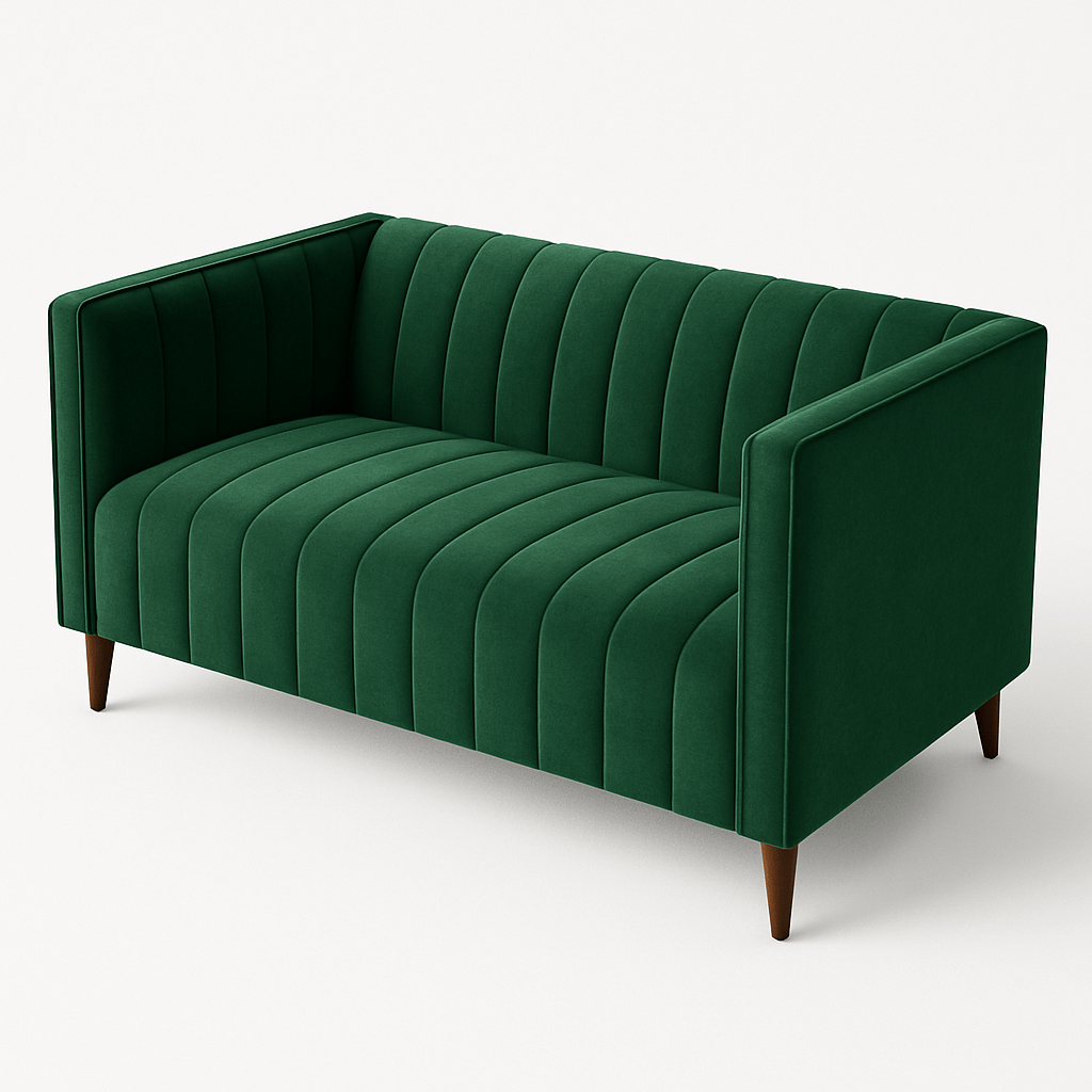 Calcutta Velvet Living Sofa – Tufted Premium Sofa in Emerald Green, Navy Blue & Charcoal Grey - Sekar Lifestyle