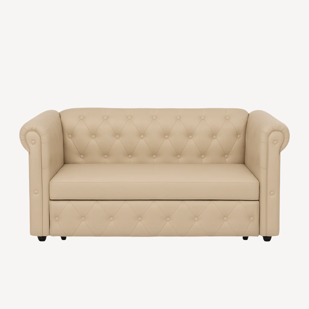 Chester Mini Sofa – Compact Chesterfield Style 2 - Seater in Black, Brown & Beige - Sekar Lifestyle