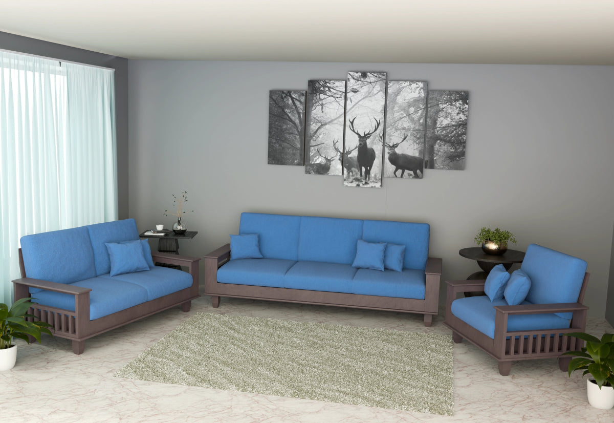 China Teak Heritage Wooden Sofa Set – Premium Furniture with Cushions & Pillows - Sekar Lifestyle