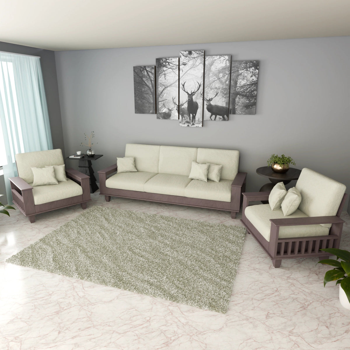 China Teak Heritage Wooden Sofa Set – Premium Furniture with Cushions & Pillows - Sekar Lifestyle