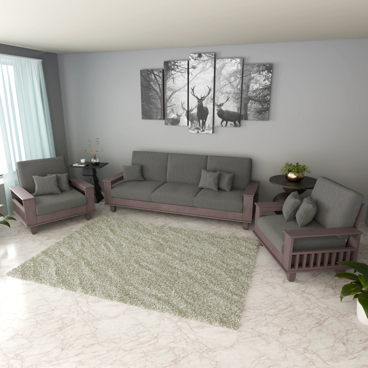 China Teak Heritage Wooden Sofa Set – Premium Furniture with Cushions & Pillows - Sekar Lifestyle