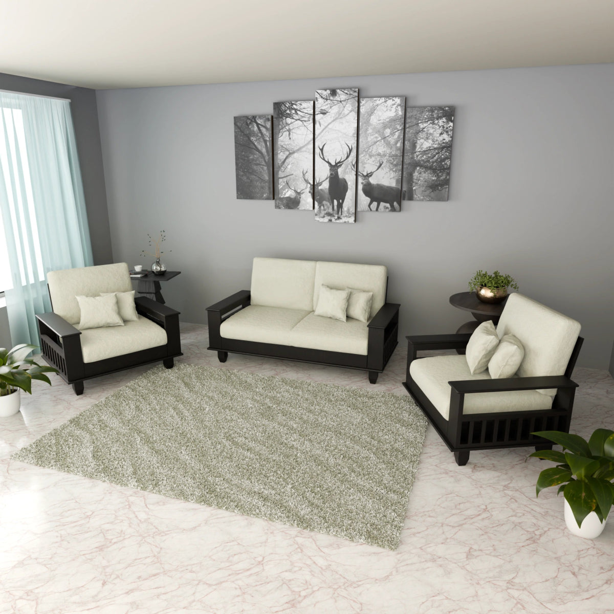 China Teak Heritage Wooden Sofa Set – Premium Furniture with Cushions & Pillows - Sekar Lifestyle