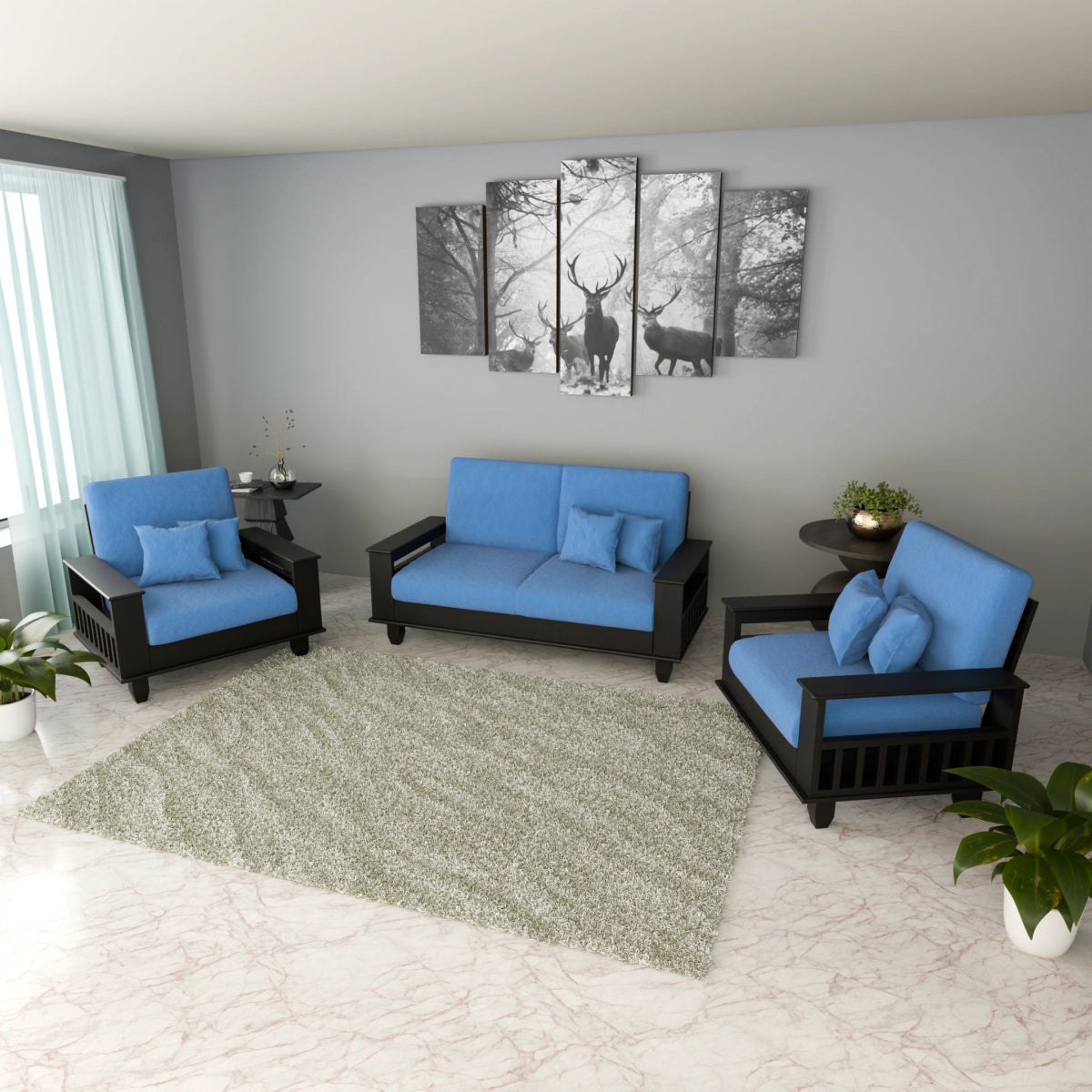 China Teak Heritage Wooden Sofa Set – Premium Furniture with Cushions & Pillows - Sekar Lifestyle