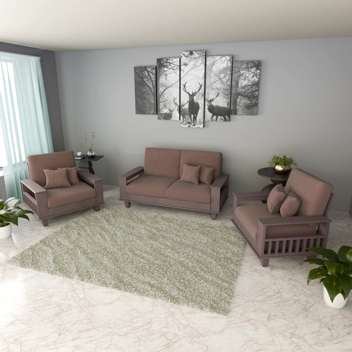 China Teak Heritage Wooden Sofa Set – Premium Furniture with Cushions & Pillows - Sekar Lifestyle