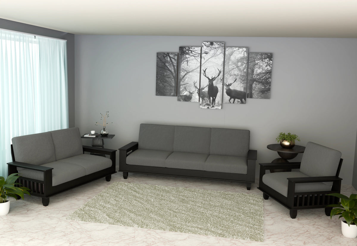 China Teak Heritage Wooden Sofa Set – Premium Furniture with Cushions - Sekar Lifestyle
