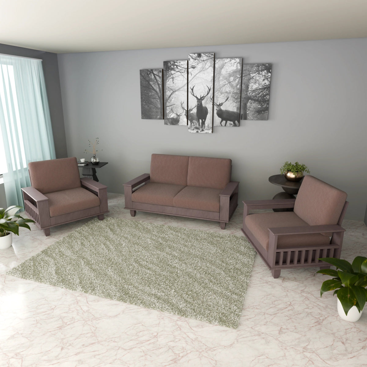 China Teak Heritage Wooden Sofa Set – Premium Furniture with Cushions - Sekar Lifestyle