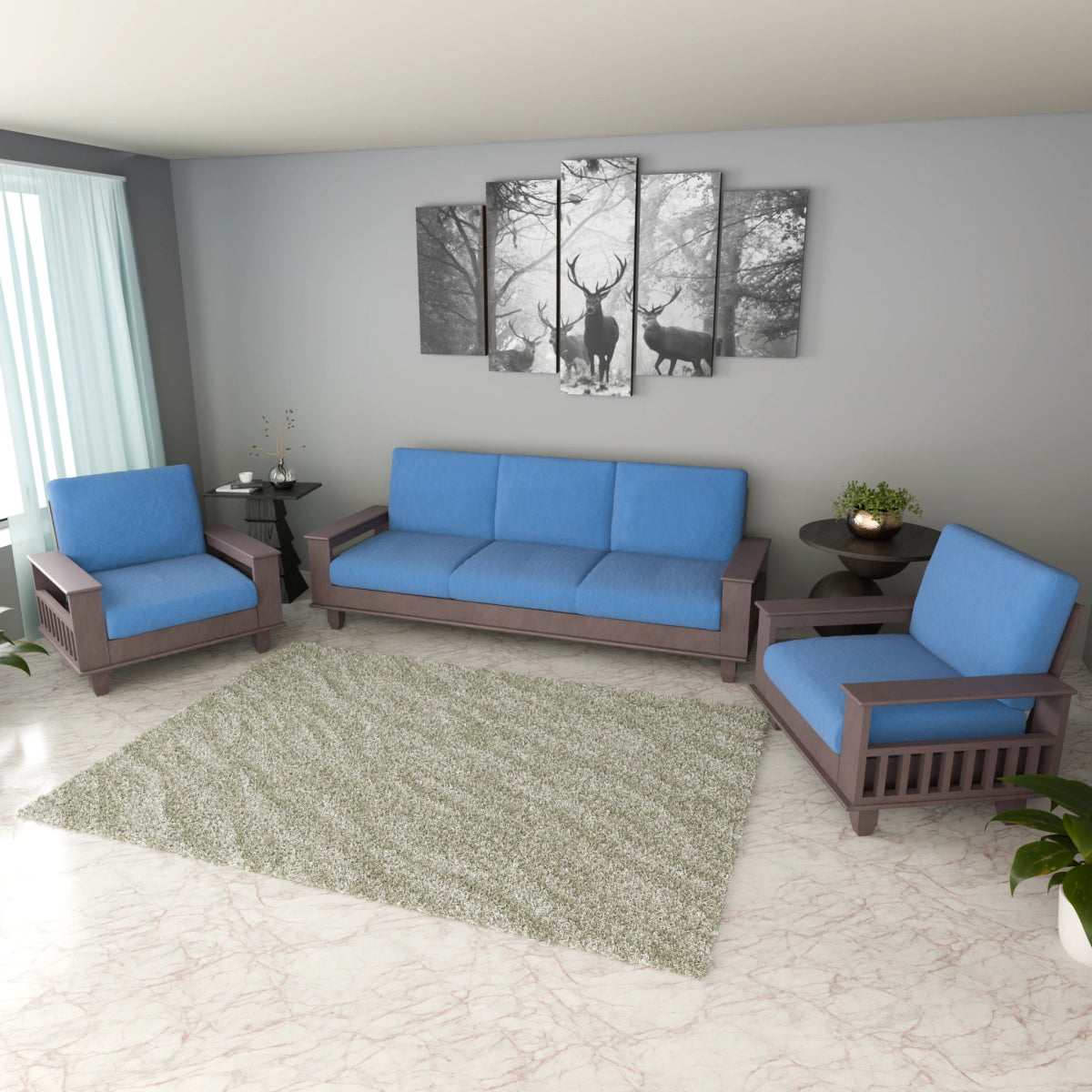 China Teak Heritage Wooden Sofa Set – Premium Furniture with Cushions - Sekar Lifestyle