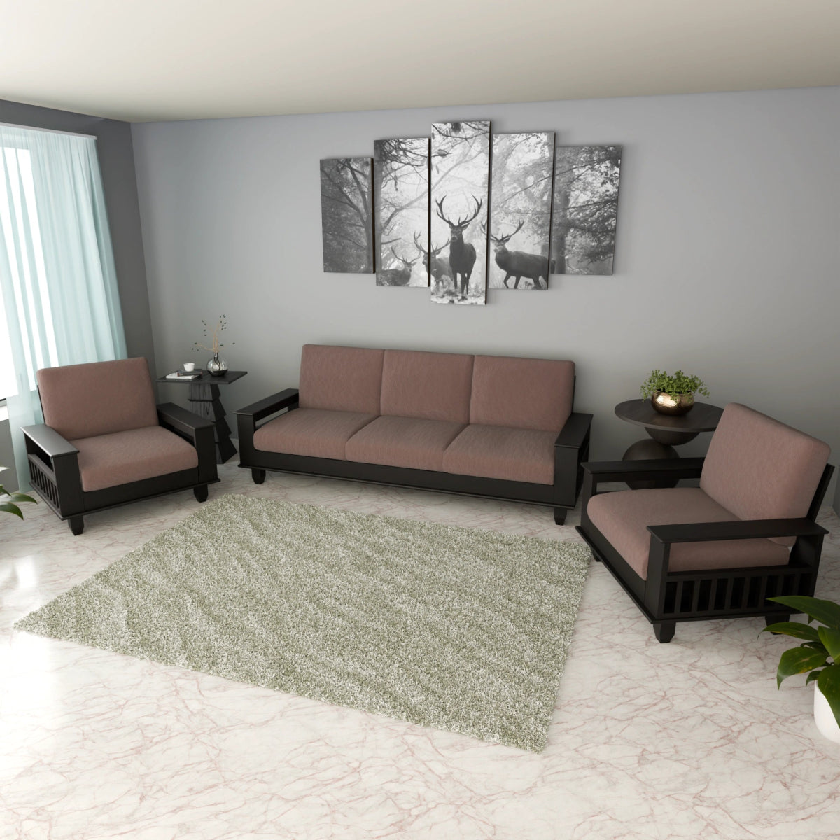 China Teak Heritage Wooden Sofa Set – Premium Furniture with Cushions - Sekar Lifestyle