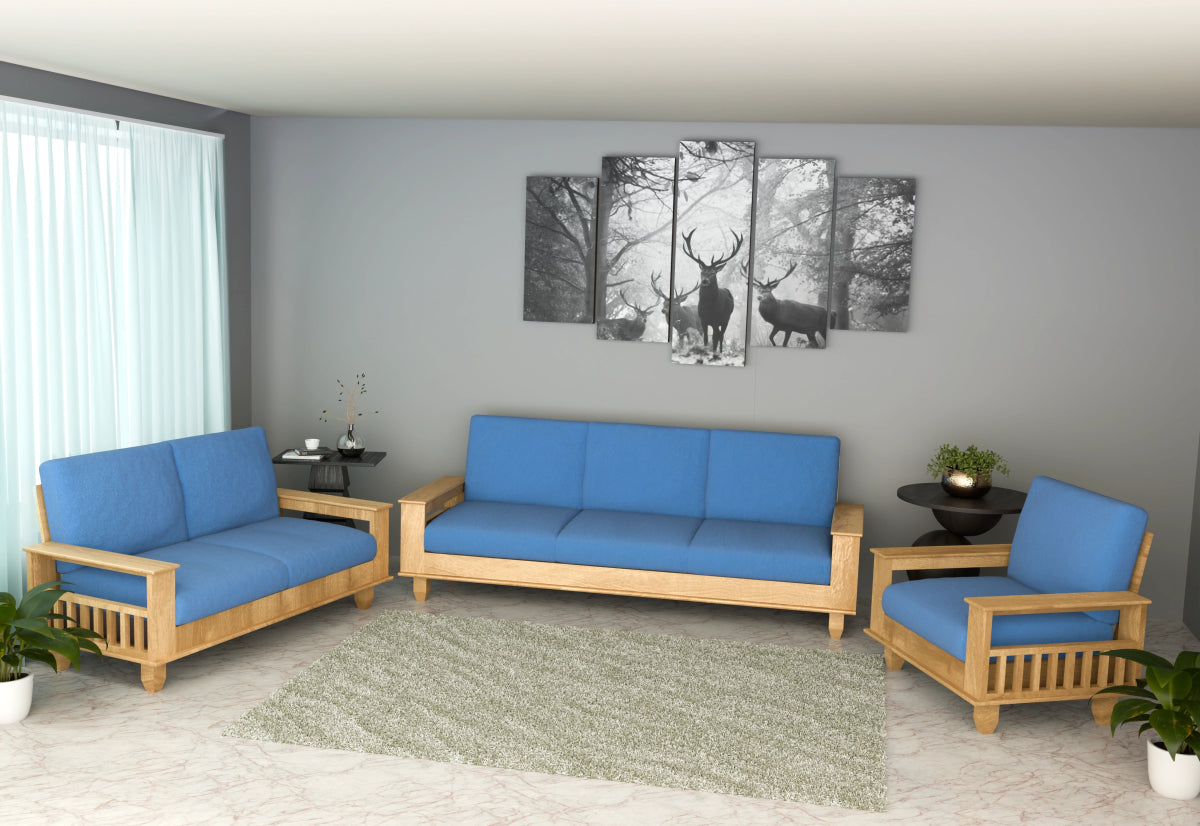 China Teak Heritage Wooden Sofa Set – Premium Furniture with Cushions - Sekar Lifestyle