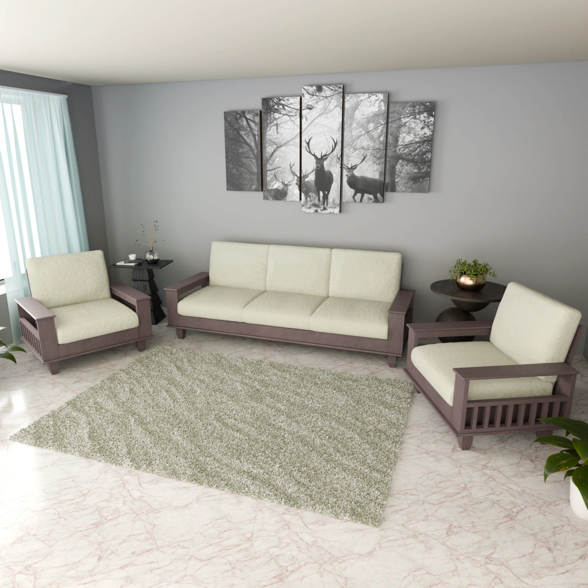 China Teak Heritage Wooden Sofa Set – Premium Furniture with Cushions - Sekar Lifestyle