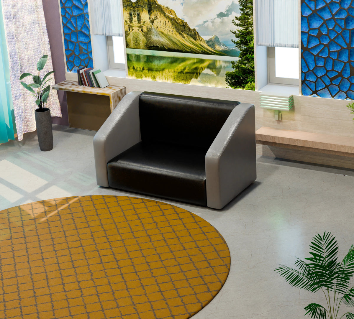 Essentia Series Dual Colour Leatherette Sofa - Sekar Lifestyle