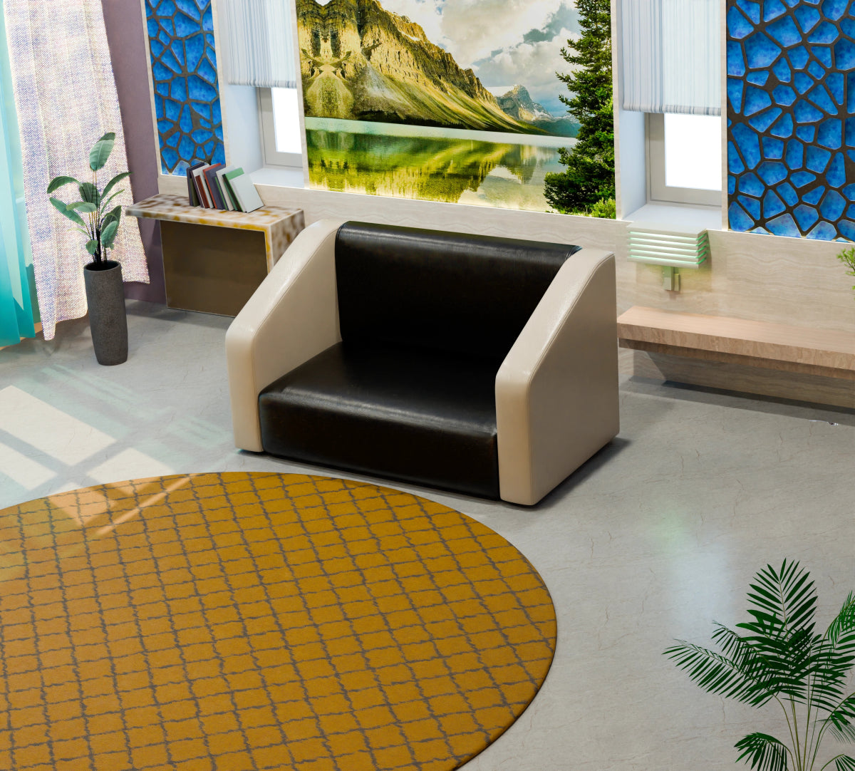 Essentia Series Dual Colour Leatherette Sofa - Sekar Lifestyle