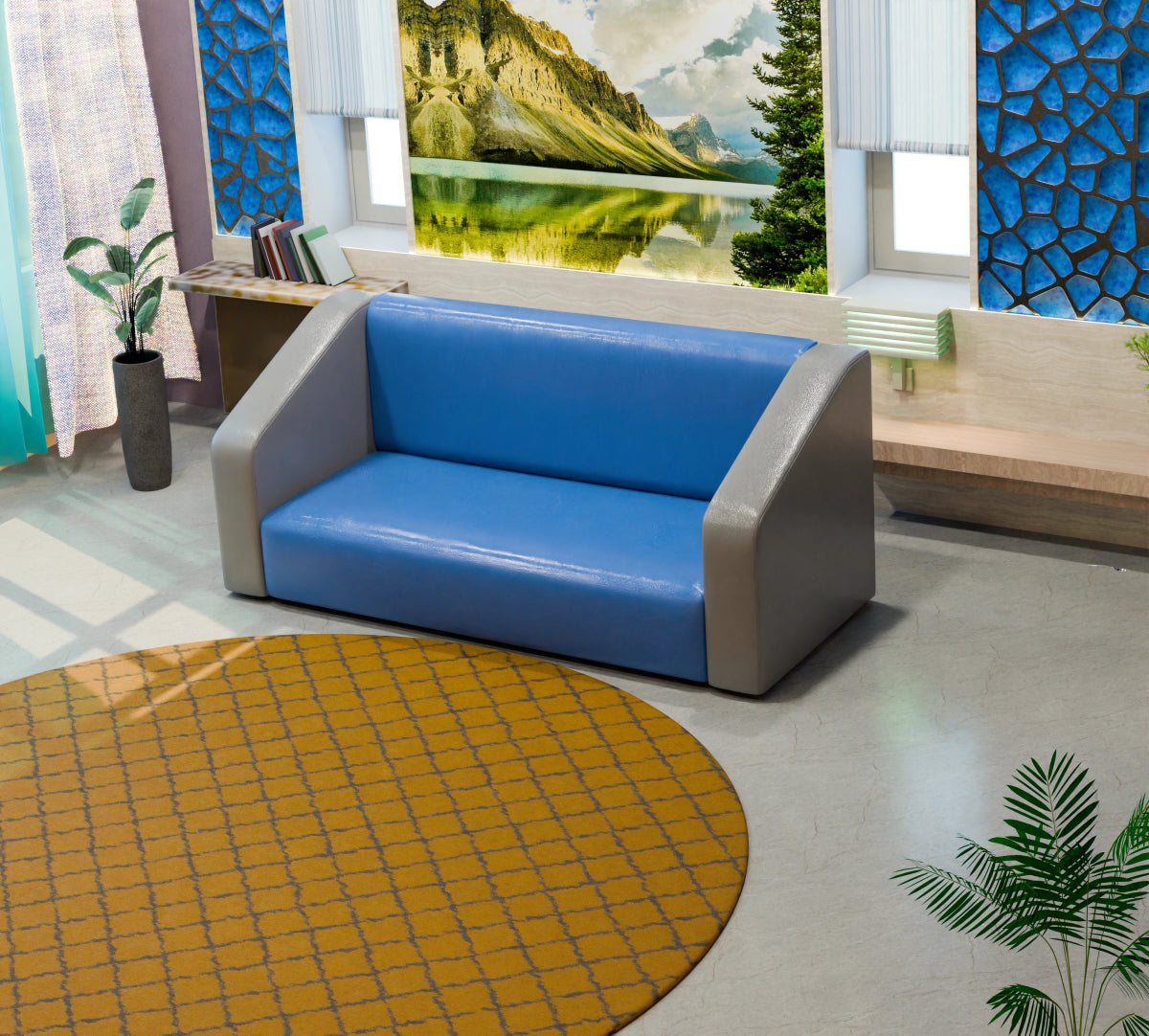 Essentia Series Dual Colour Leatherette Sofa - Sekar Lifestyle