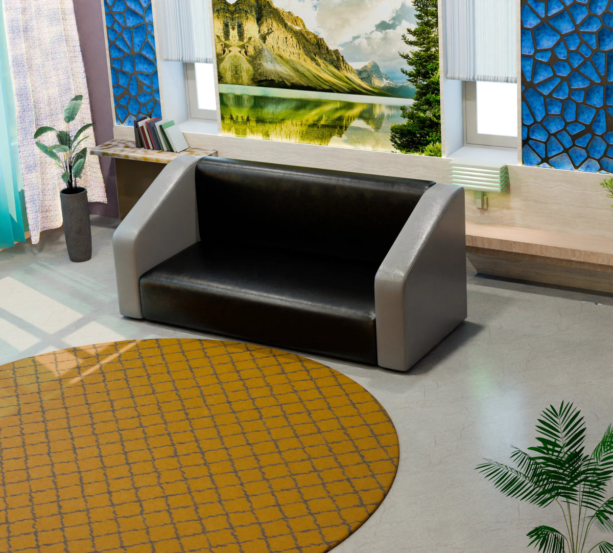 Essentia Series Dual Colour Leatherette Sofa - Sekar Lifestyle