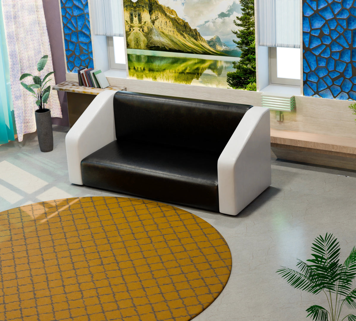 Essentia Series Dual Colour Leatherette Sofa - Sekar Lifestyle