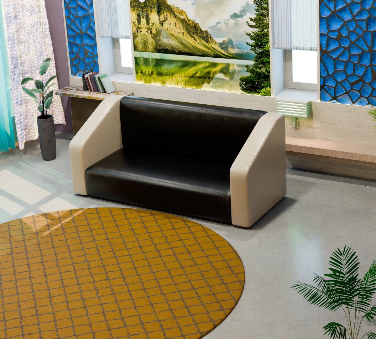 Essentia Series Dual Colour Leatherette Sofa - Sekar Lifestyle