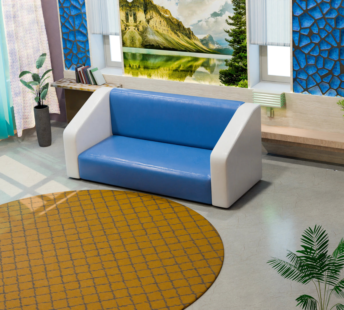 Essentia Series Dual Colour Leatherette Sofa - Sekar Lifestyle