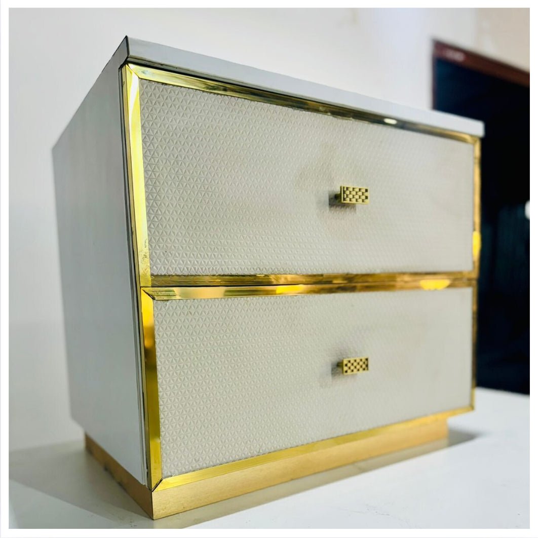 Ivory and Gold Elegance Drawer Cabinet - Sekar Lifestyle