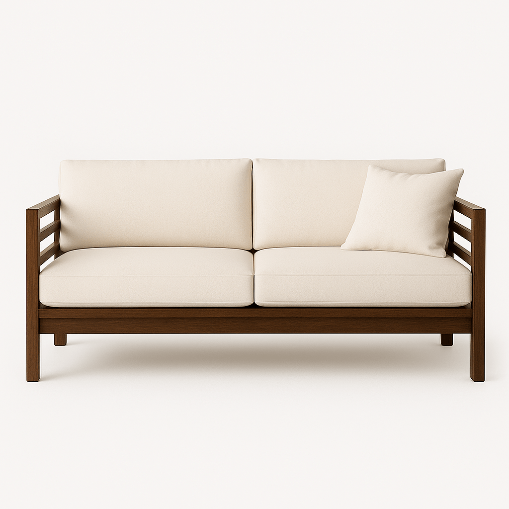 Kumbakonam Classic – Traditional Wooden Sofa with Modern Comfort - Sekar Lifestyle