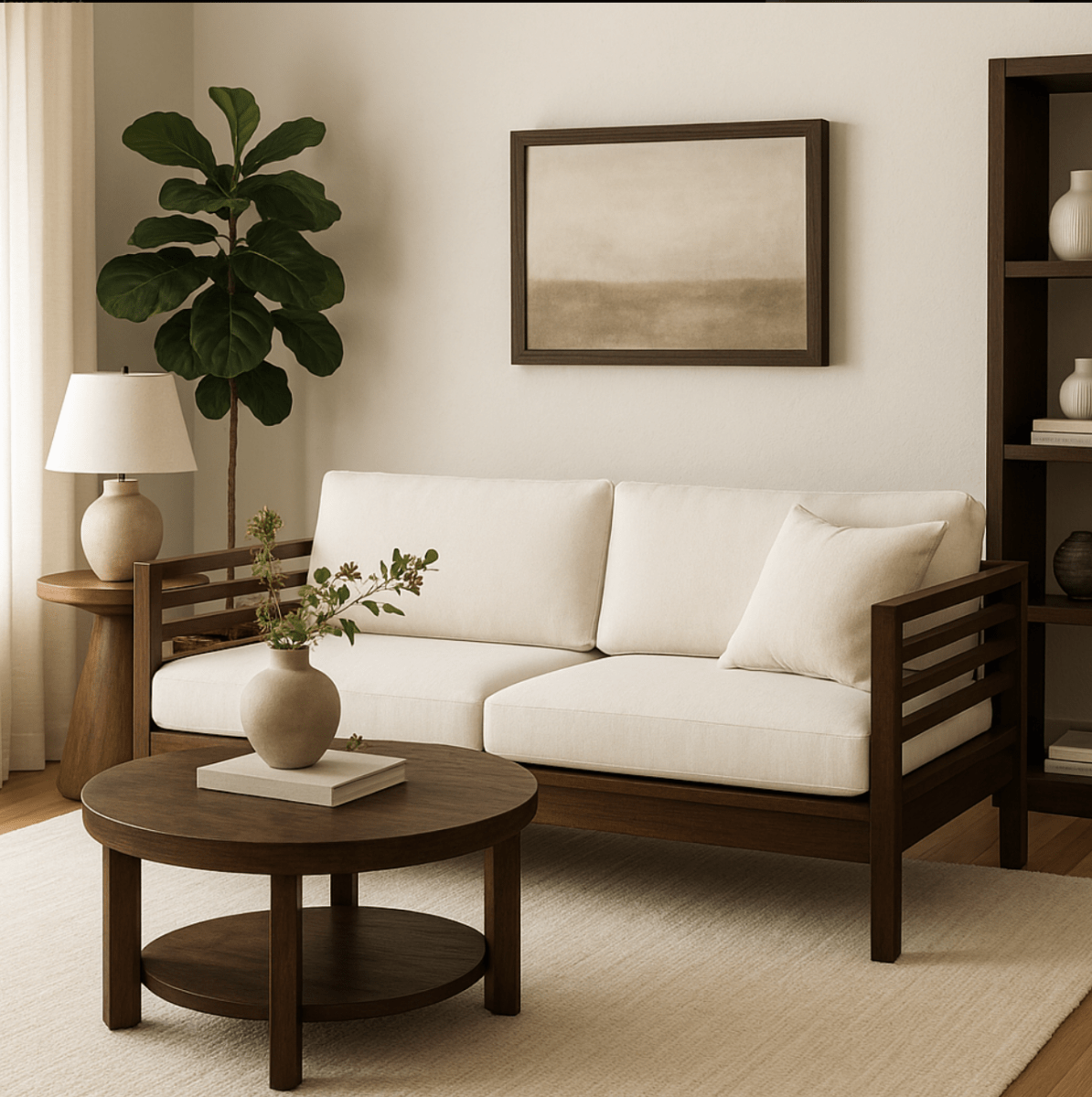 Kumbakonam Classic – Traditional Wooden Sofa with Modern Comfort - Sekar Lifestyle