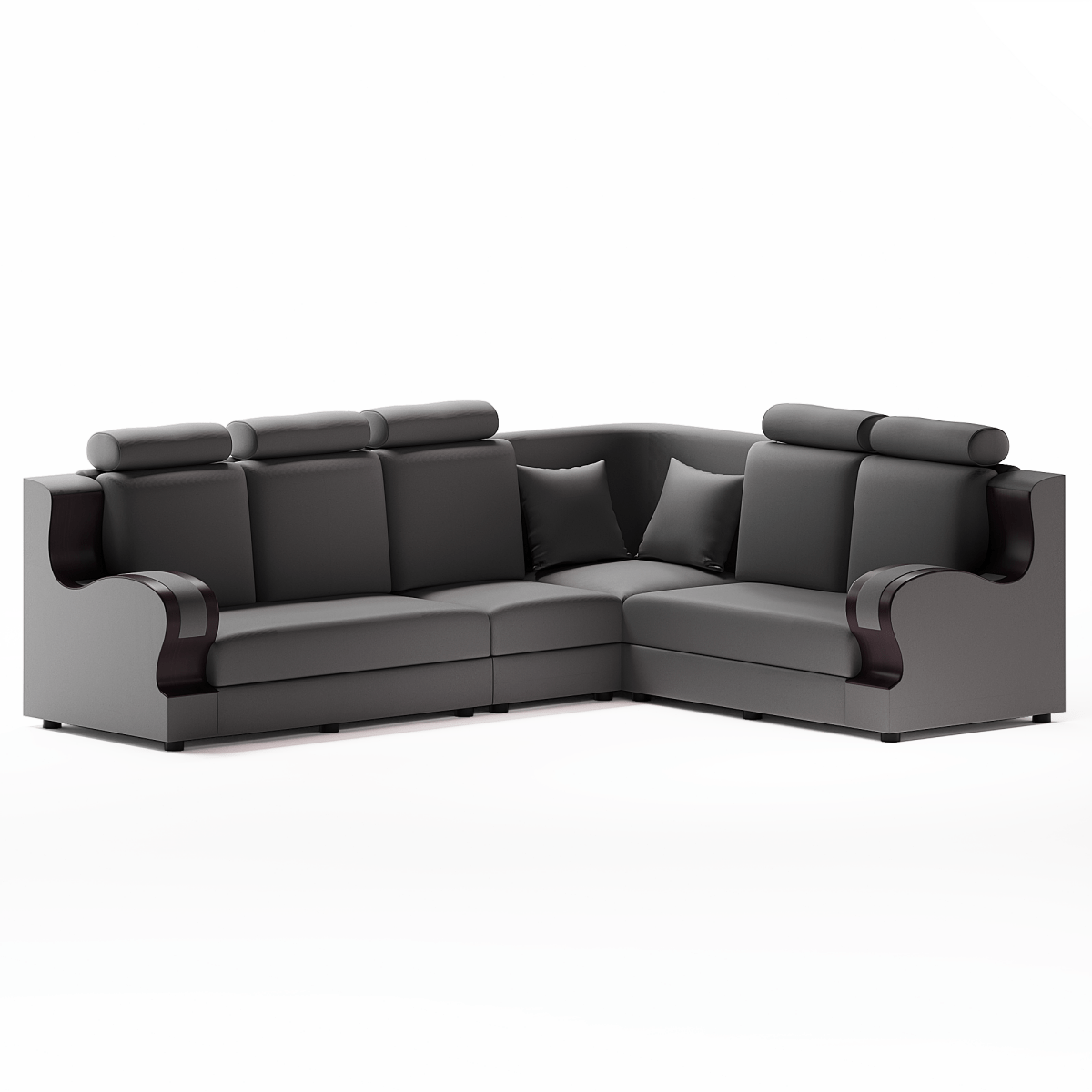 L Shape Corner Fabric Sofa Set [with Wooden Handles] - Sekar Lifestyle