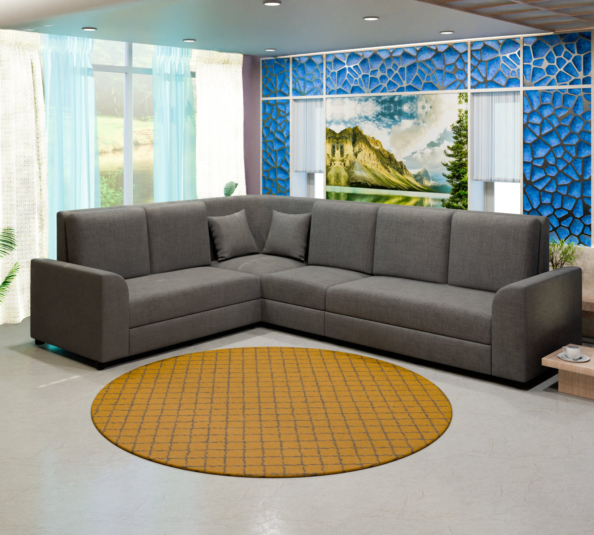 Lounge Series Fabric Corner Sofa - Sekar Lifestyle