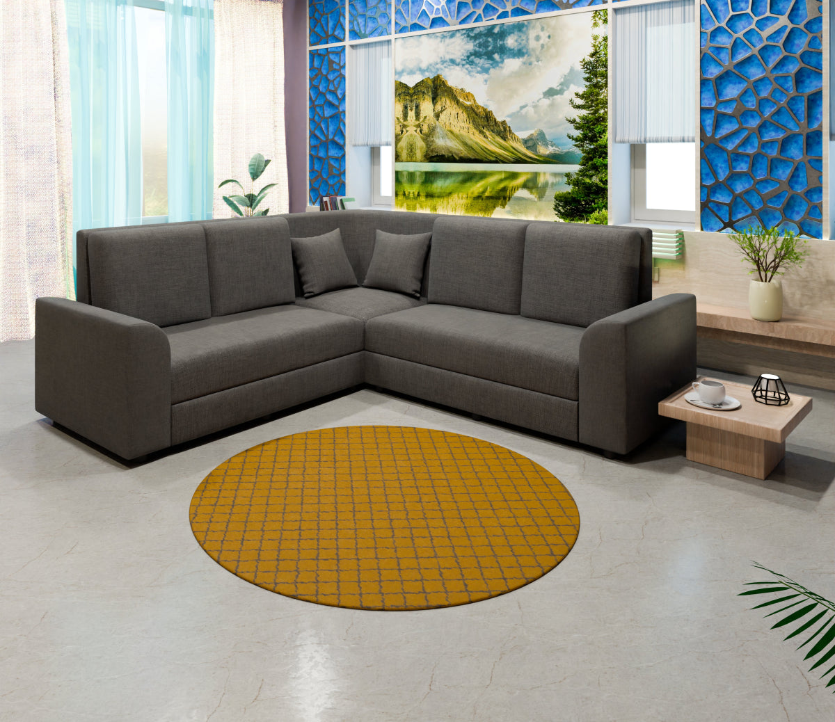 Lounge Series Fabric Corner Sofa - Sekar Lifestyle