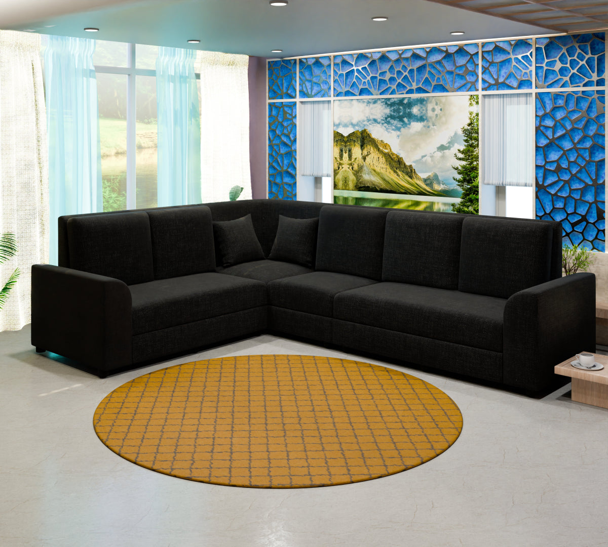 Lounge Series Fabric Corner Sofa - Sekar Lifestyle