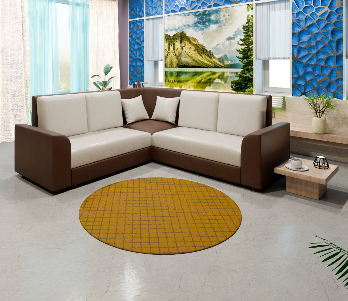 Lounge Series Leatherette Corner Sofa - Sekar Lifestyle