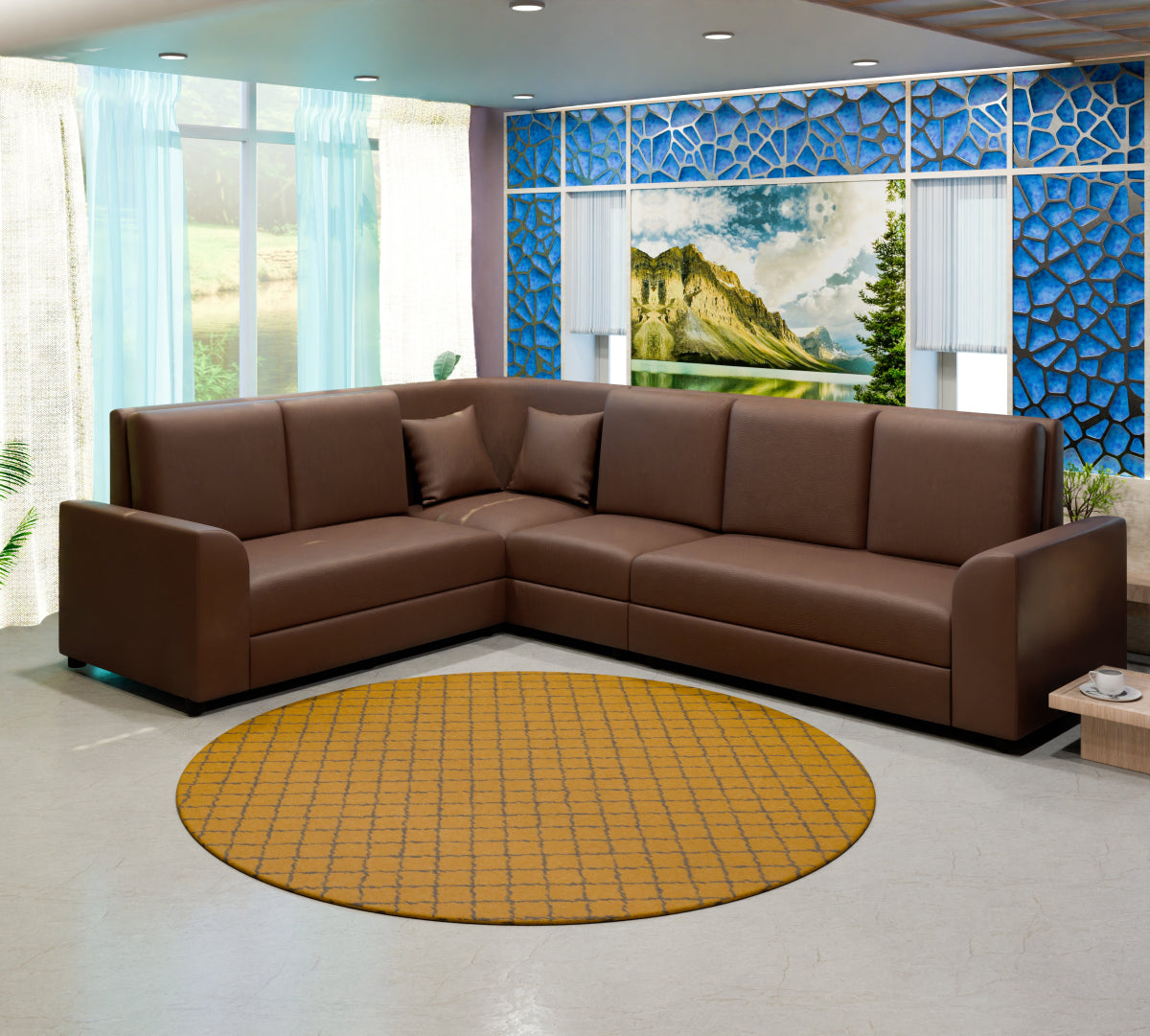 Lounge Series Leatherette Corner Sofa - Sekar Lifestyle