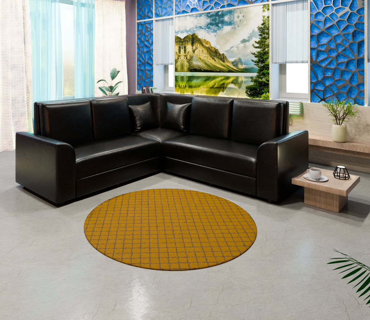 Lounge Series Leatherette Corner Sofa - Sekar Lifestyle