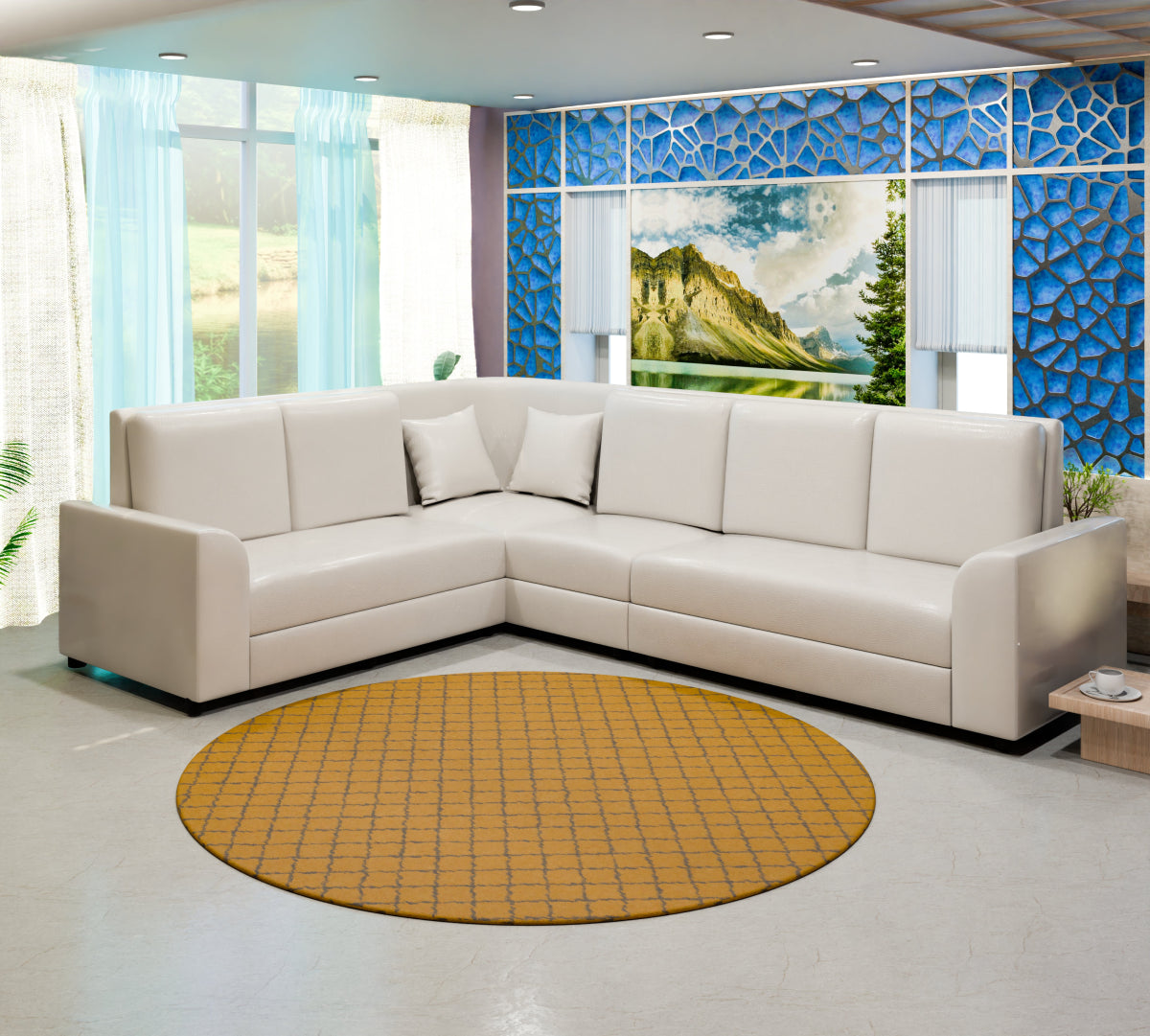 Lounge Series Leatherette Corner Sofa - Sekar Lifestyle