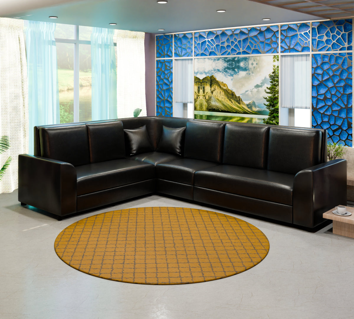 Lounge Series Leatherette Corner Sofa - Sekar Lifestyle