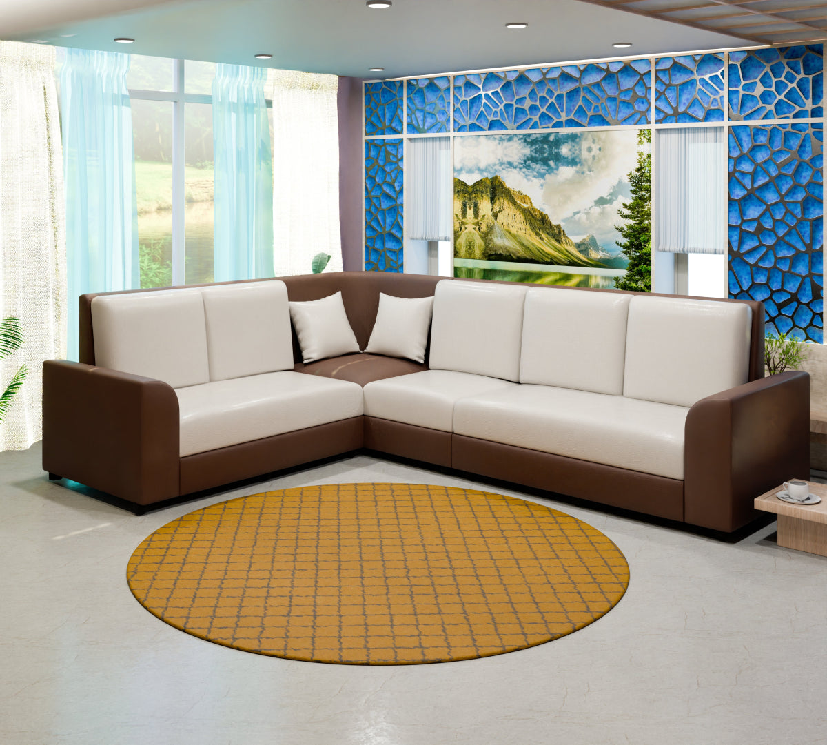 Lounge Series Leatherette Corner Sofa - Sekar Lifestyle