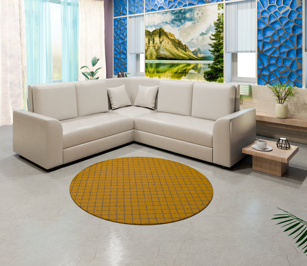 Lounge Series Leatherette Corner Sofa - Sekar Lifestyle