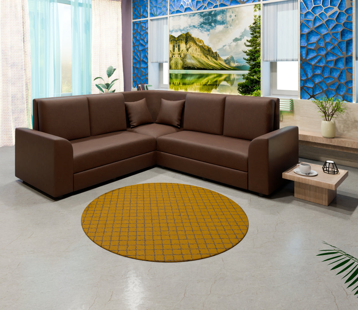 Lounge Series Leatherette Corner Sofa - Sekar Lifestyle