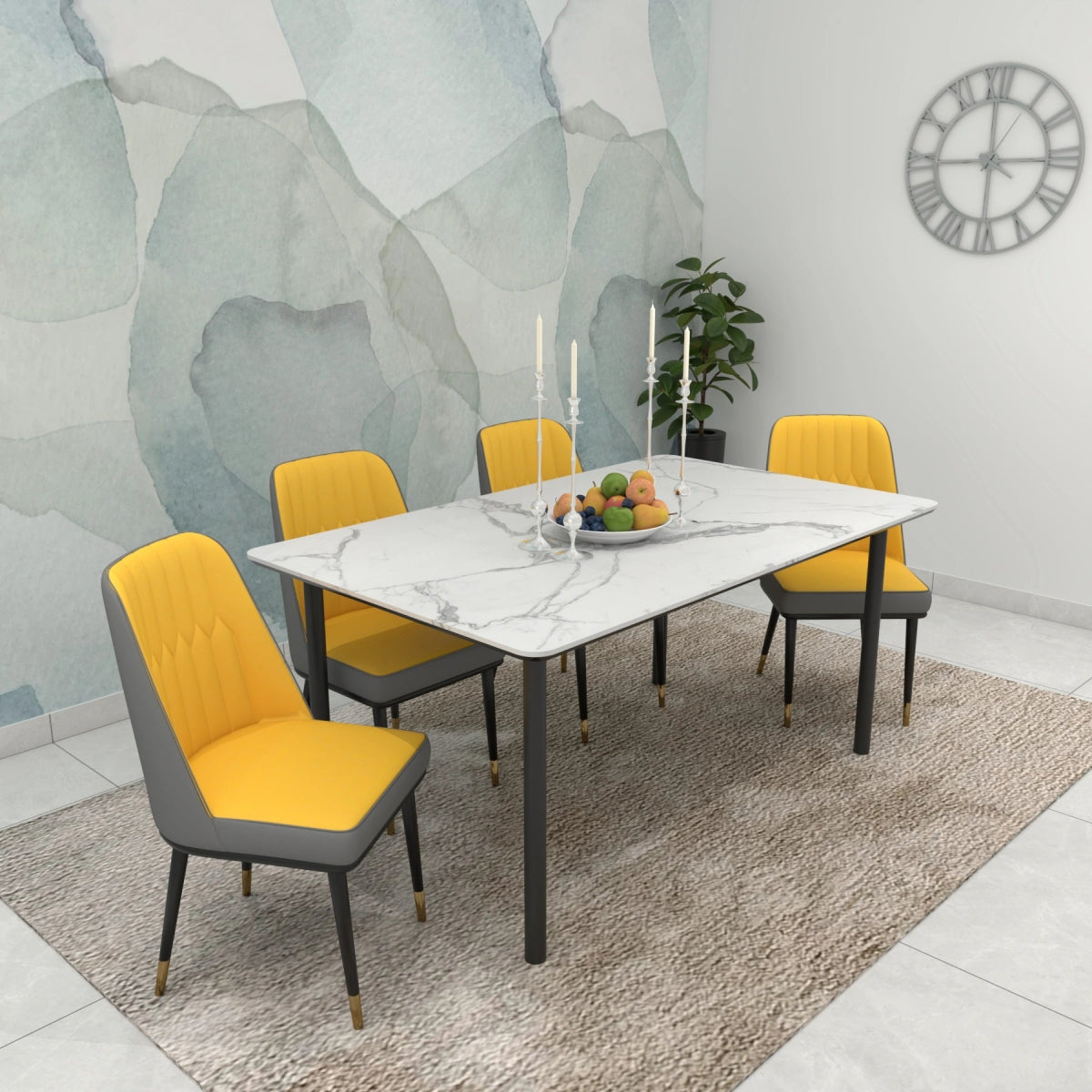 Marble Luxe Dining Set – Elegant Dining Table for Modern Homes - Sekar Lifestyle