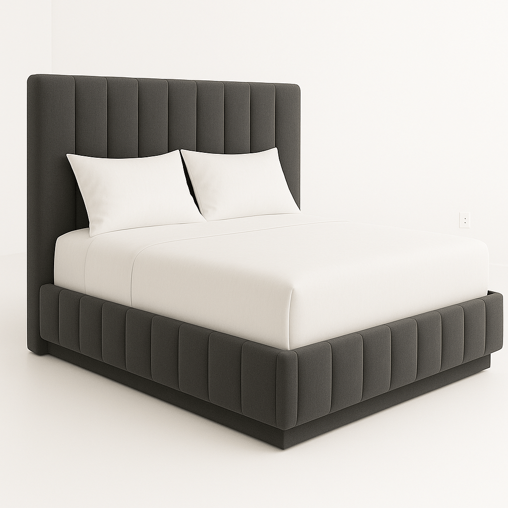 Marina Luxe Bed – Custom Upholstered Wooden Bed for Elegant Bedrooms - Sekar Lifestyle