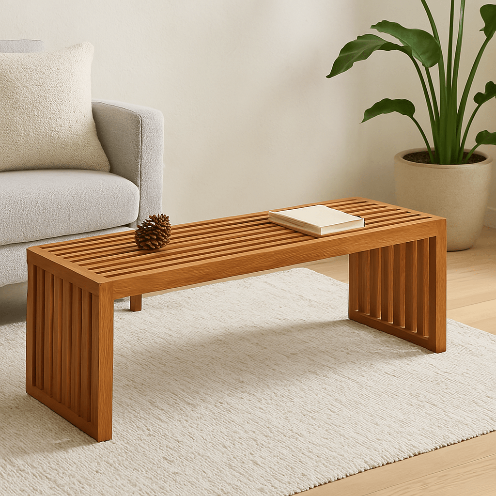 Minimalist Slatted Bench - Sekar Lifestyle