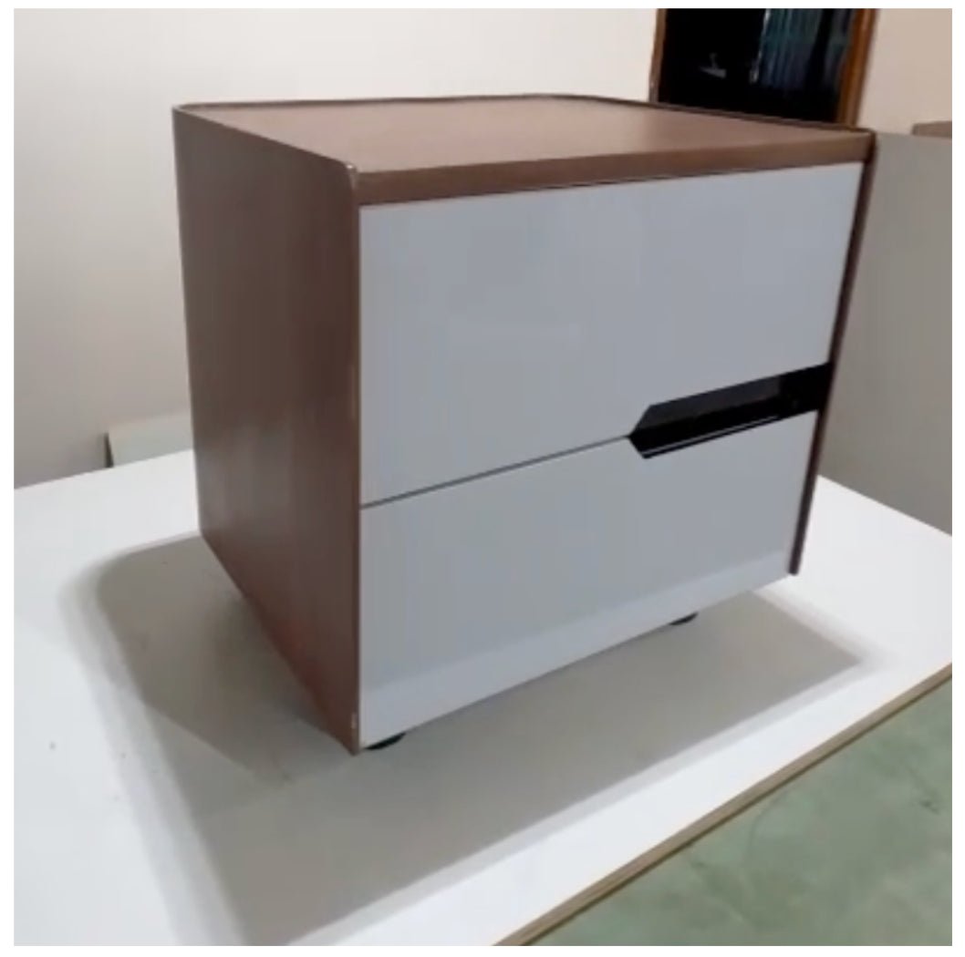 Modern Duo - Tone Storage Side Table - White & Brown - Sekar Lifestyle