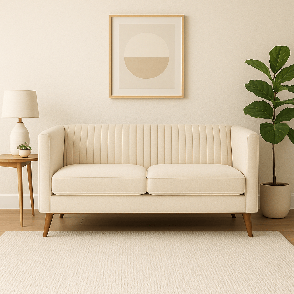 Mumbai Comfort Sofa – Premium 3 - Seater Velvet Sofa with Teak Finish Legs - Sekar Lifestyle