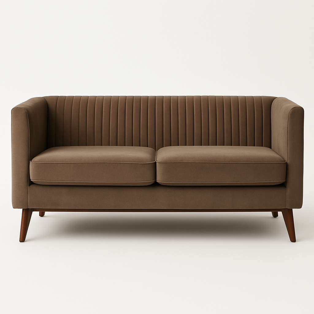 Mumbai Comfort Sofa – Premium 3 - Seater Velvet Sofa with Teak Finish Legs - Sekar Lifestyle