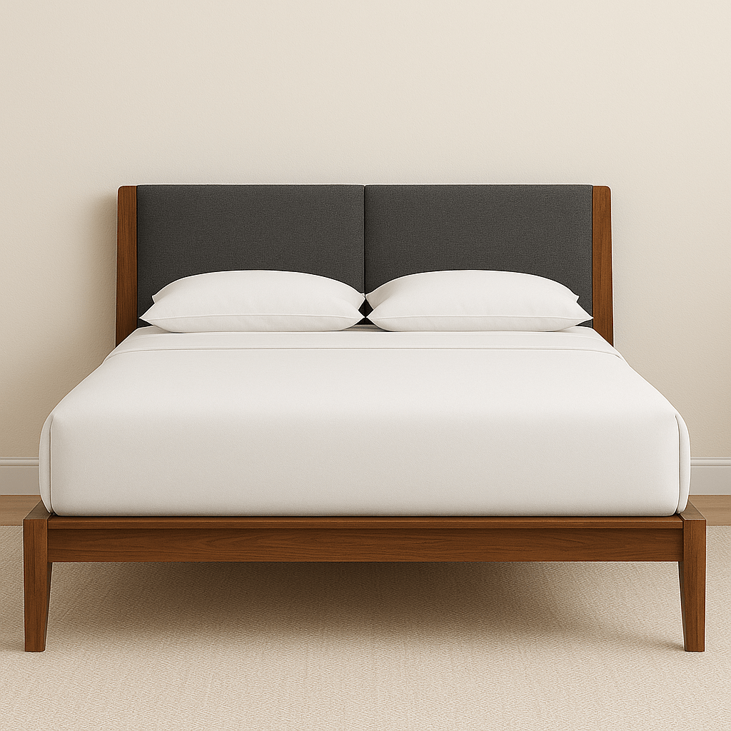 Oslo Upholstered Bed – Queen & King Size Wooden Frame - Sekar Lifestyle