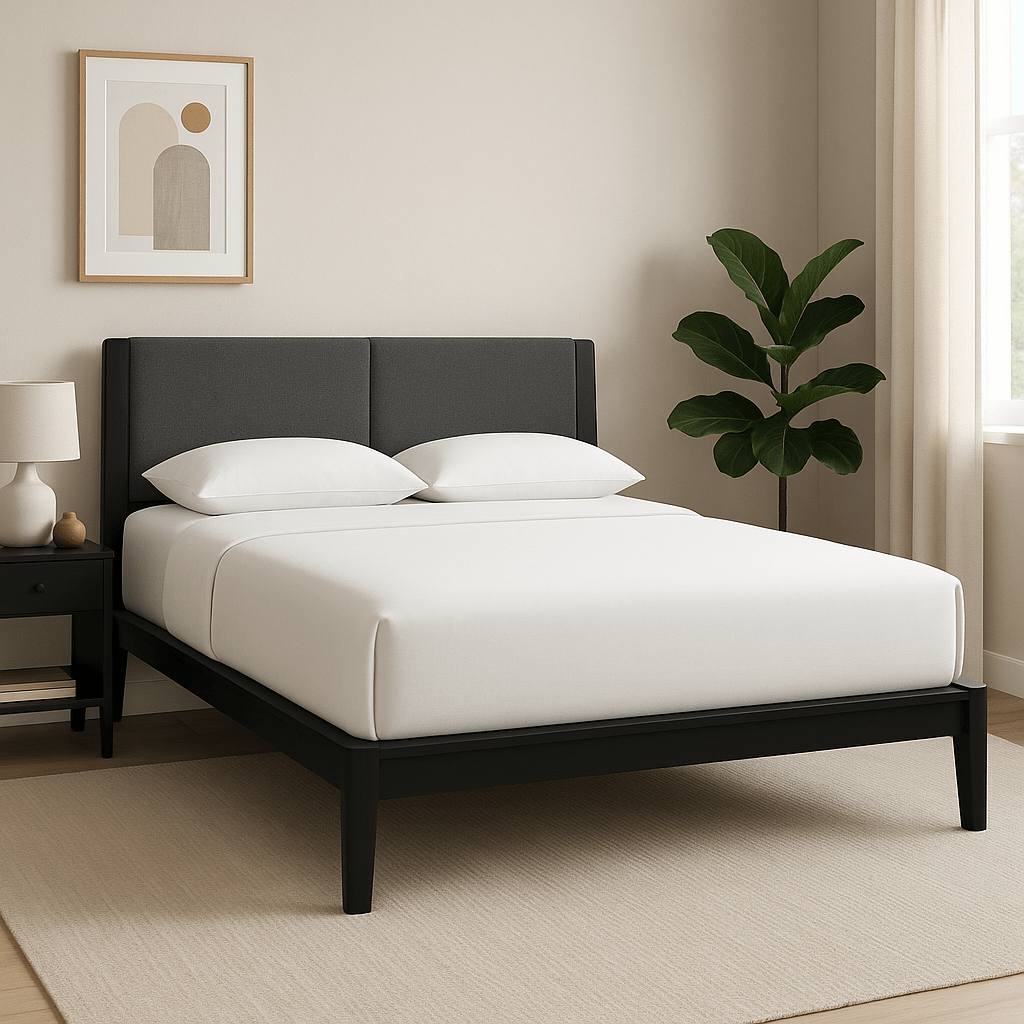 Oslo Upholstered Bed – Queen & King Size Wooden Frame - Sekar Lifestyle