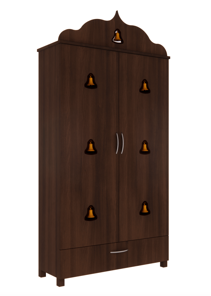 Pooja Stand (5 x 3 Feet, Dark Brown with Draw) - Sekar Lifestyle